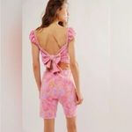 Free People ‎ Crop Top and Bike Shorts Floral 2-piece Matching Set size xs NWT Photo 1