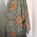 LuLaRoe Green Orange Floral Kimono Cardigan S Photo 7