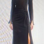 Free People  Black Love And Be Loved  Dress with Bell Sleeves and Slit Size Xl Photo 0