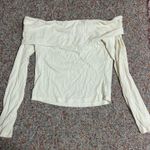 Long Sleeve Off the shoulder Top White Size M Photo 0