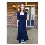 AMSALE Campbell Gown in Navy 8 Womens Long Maxi Dress Blue Photo 6