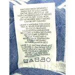 CAbi Striped Linen Blend Top S Blue & White Short Sleeve Keyhole Back Photo 6