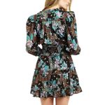 Love The Label Floral Puff Sleeve Mini Dress Tiered Ruffle Skirt Size XS Black Photo 10