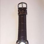 Fred Belay Burgundy Maroon CZ Rhinestone Genuine Leather Watch Wristwatch Photo 1