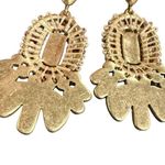 Lucky Brand Vintage Gold Tone stone Earrings boho hippie flower child whimsy Photo 1