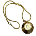 Gold Plated Coin Pendant Necklace Textured Twist Medallion Chain 13.5” JTV Photo 2
