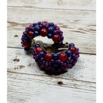 Vintage Clip On Earrings Half Hoop Extra Large Fruit Like Colors Statement Photo 5