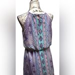 Cato  halter dress. Lavender and teal. Medium Photo 2