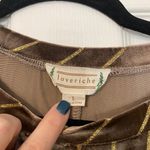 Love Riche Love Richie Velvet Knee Length Long Sleeve Dress With Gold Detail Photo 2