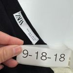 ZARA Dress Womens Small Black Puff Sleeve Sheer Organza Rose Detail Mini Photo 3