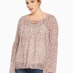 Torrid ✨  Pink Floral Print Chiffon Lace Up Top✨ Photo 1