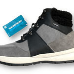 Geox Braies Waterproof Faux Fur Lined Hiking Snow Boots Grey Black New 10 Winter Photo 0