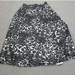 S.Deer Skirt L Womens Gray Black White Leopard Print Elastic Waist Mesh High Size L Photo 0
