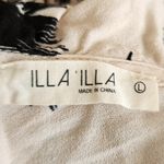Illa Illa  Tiered Ruffle Midi Dress L Sleeveless V-Neck Floral Boho Cream Black Photo 7