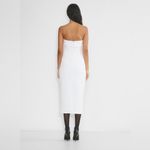 WHOIAM white bodycon strapless dress ribbed cuff top Size 6 Photo 1