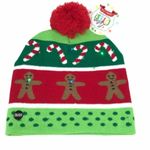 Lotsa Lites Candy Cane & Gingerbread Man Beanie Photo 4