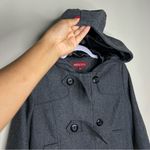Merona Gray Wool Blend Button & Zip Front Hooded Pea Coat Photo 11