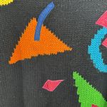 Colorful Geometric Pattern Sweater vintage L vibrant 90s 80s casual costume Black Size L Photo 5