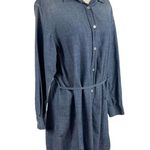 See By Chloe  Womens Size 6 Long Sleeve Chambray Button Front Midi Shirtdress Photo 7