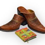 Old Gringo x Anthro π€ Stud Snip Toe Cowboy Boots Clogs π€ Mango Leather π€ 7.5M Photo 14