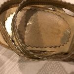 Michael Kors Gold Ankle Strap Sandal Wedges Size 7 Photo 2