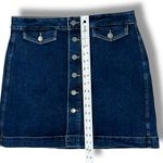 Loft  Denim Button Front Skirt, size 12 Orig $60 Blue Jean Retro Knee Length Photo 3