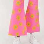 Free People We Youthquake Printed Crop Flare Jeans Floral Lipstick Combo Pink 28 Photo 3