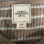 Urban Heritage NWT  Tan & White Stripes Pullover Sweater with Suede Elbow Pads Sm Photo 5