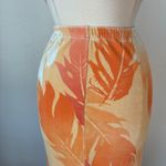 Vintage 90’s Orange Tropical Leaf Maxi Skirt Size L Photo 4