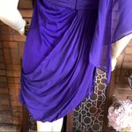 Alice + Olivia PURPLE DRAPING SILK HALTER DRESS (M) Photo 8