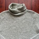 Eileen Fisher Womens Green Marled Wool Turtleneck Sweater Italian Yarn Large Photo 3