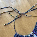 roberio sampaio Halter Mixed Paisley Print Kitschy Floral Dress, Size Medium Blue Photo 8