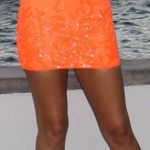 Ava Presley Neon Orange Homecoming Dress With Corset Top Photo 0