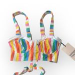 Unique Vintage new ミ Marlene Bikini Swim Top ミ Rainbow Pride Stripes ミ Small ミ Photo 3
