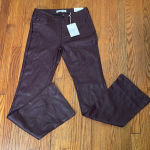 KanCan Yoko Faux Leather Mid Rise Bootcut Pants Burgundy Wine size 27 NWT‎ Purple Photo 2