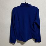 Coldwater Creek Royal Blue Fleece Quarter Zip Pullover Women's M Ruffled Neck Photo 2