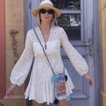 ZARA  Bloggers Favorite White Eyelet Long Sleeve Mini Dress Corset Small 2786/972 Photo 1