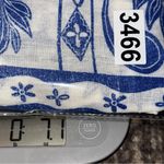 Joie  Women’s L Blue White Linen Batik Printed Button Up Roll Sleeve Shirt Dress Photo 8