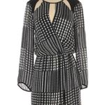 Parker  silk houndstooth Fischer dress cut out Photo 6