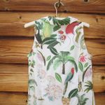 NWOT Vilagallo Cassie Cotton Tropical Print Dress White Size 8 Photo 8