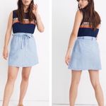 Madewell Chambray Button Front Mini Skirt Linen Photo 1
