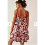 Anthropologie  x Maeve Tiered Printed Mini Dress large EMBROIDERED SQUIGGLE Photo 15