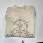 Vintage 80’s St. John santana knit creamy mock neck sweater nautical bling Silver Size L Photo 12