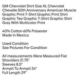 GM Chevrolet  Shirt Size XL Chevrolet Chevelle 50th Anniversary American Muscle Graphic Print Unisex Photo 1