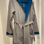 The Limited NWT  Gray Turquoise Knit Wrap Front Hooded Belted Cardigan Size XL Photo 3