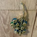 Vintage Blue & Green Lucite Floral Spray Brooch – 3.5" Photo 3