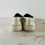 Coach  Odette Solid Ivory Patent Leather Driver Loafer Silver Logo - US 6.5 Photo 6