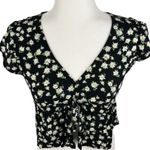 Wild Fable Floral Short Sleeve Crop Top Size Medium Photo 1