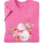 AZALEA SITTING KITTY PRINTED SHORT SLEEVE COTTON TEE WOMENS LG PINK PREOWNED Photo 0