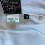 7 For All Mankind Button Fly High Rise Raw Hem White Jeans 32 Photo 7